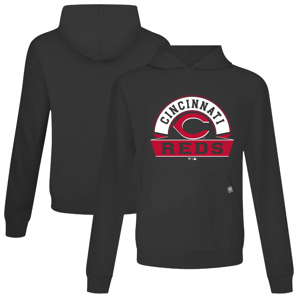 Cincinnati Reds Levelwear Relay Banner Arch Pullover Hoodie Black