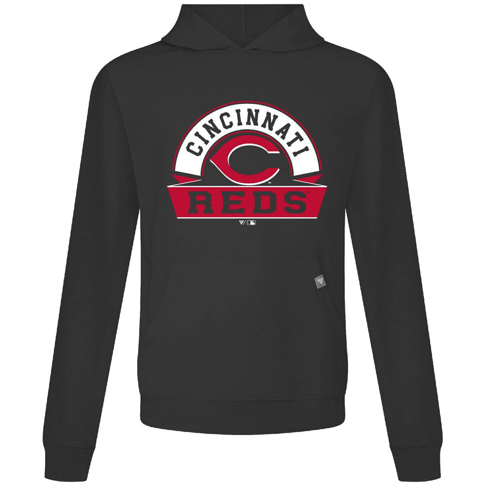 Cincinnati Reds Levelwear Relay Banner Arch Pullover Hoodie Black