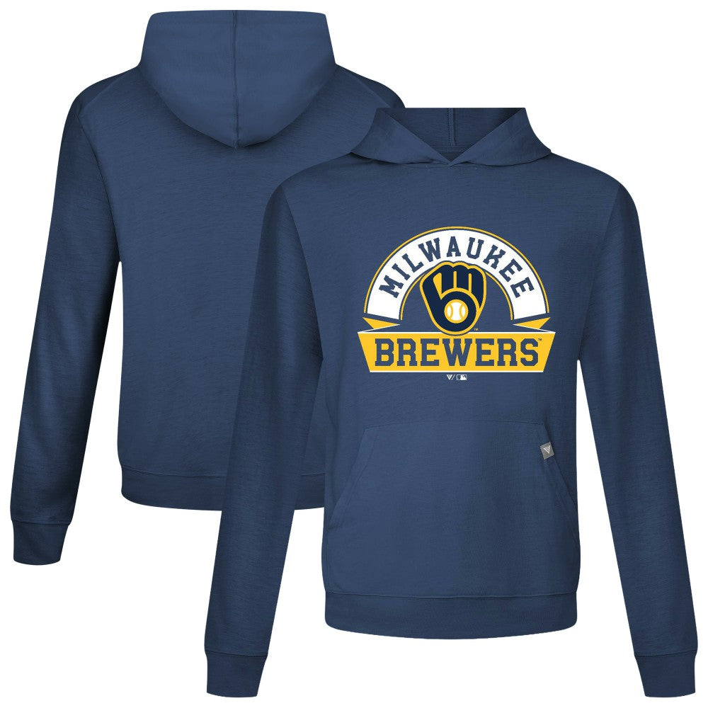 Milwaukee Brewers Levelwear Relay Banner Arch Pullover Hoodie Navy