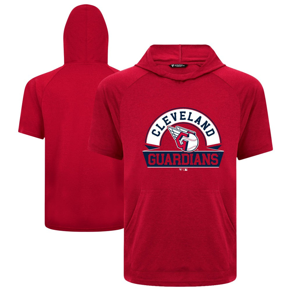 Cleveland Guardians Levelwear Phase Banner Arch Hoodie T-Shirt Red