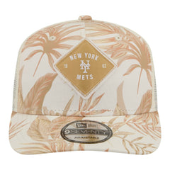 New York Mets Tonal Palm 9SEVENTY Adjustable Trucker Hat Tan | New Era