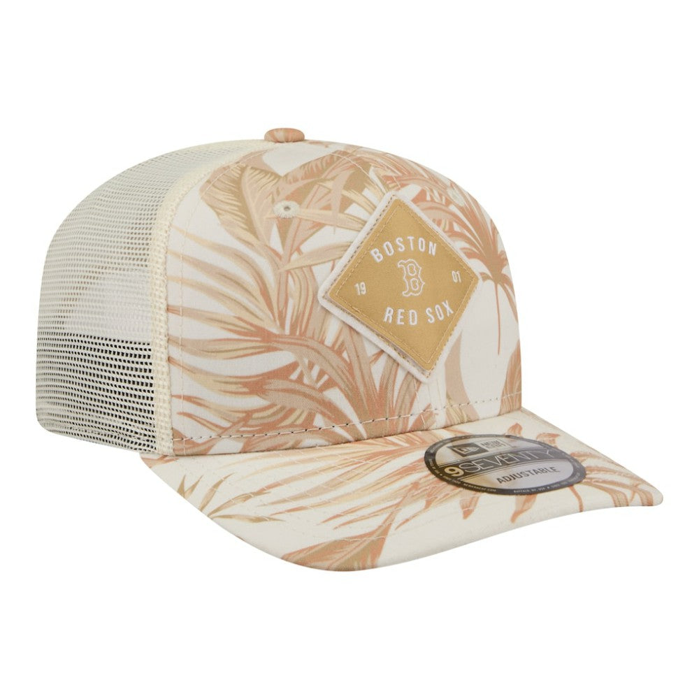 Boston Red Sox Tonal Palm 9SEVENTY Adjustable Trucker Hat Tan | New Era