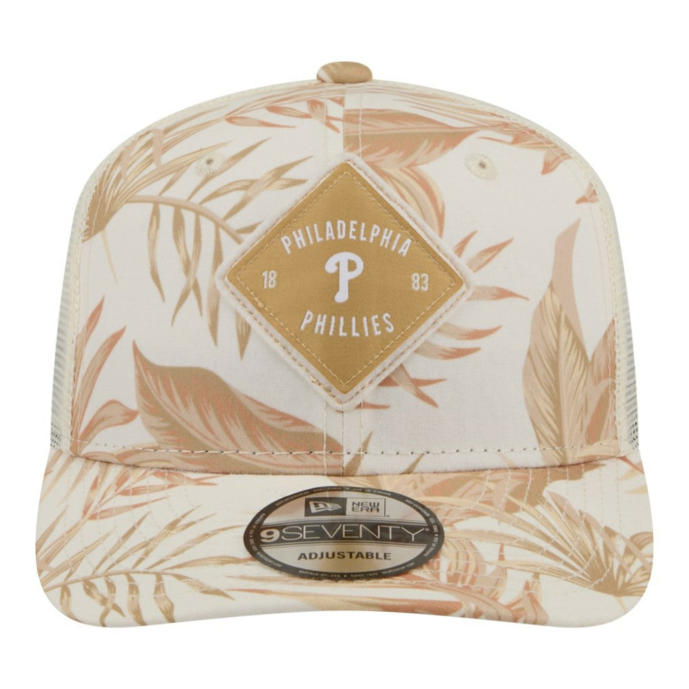 Philadelphia Phillies Tonal Palm 9SEVENTY Adjustable Trucker Hat Tan | New Era