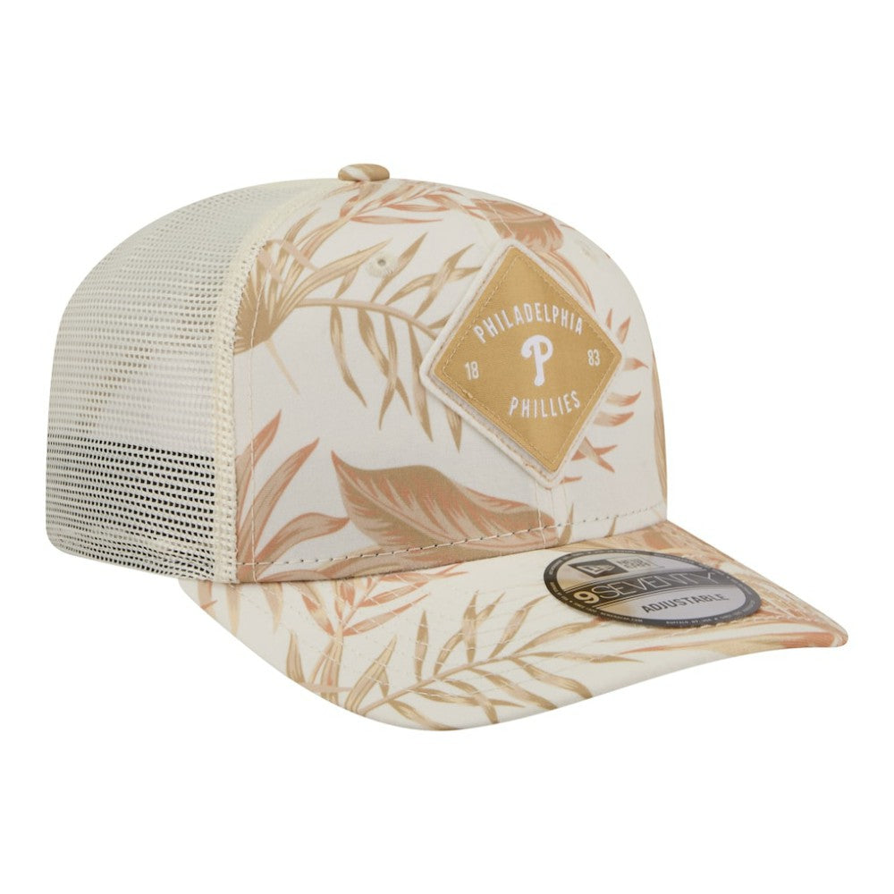 Philadelphia Phillies Tonal Palm 9SEVENTY Adjustable Trucker Hat Tan | New Era