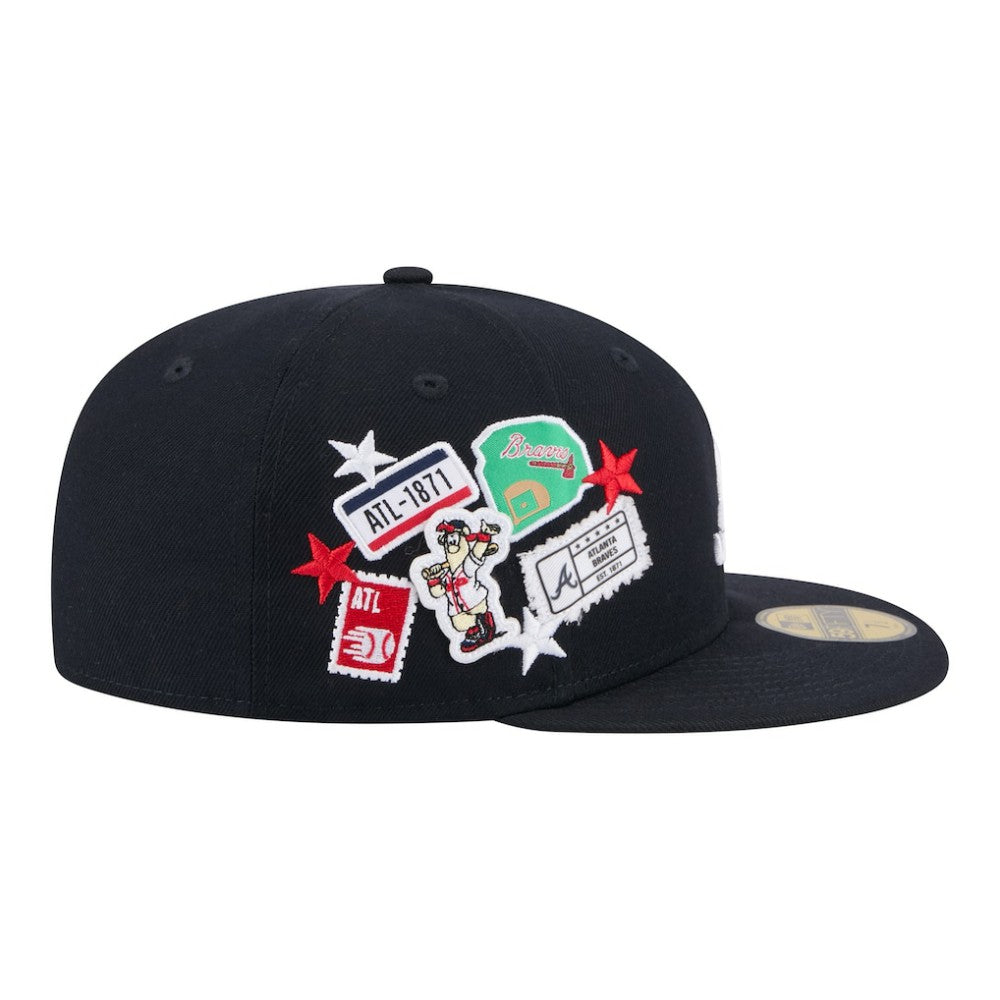 Atlanta Braves City Patch 59FIFTY Fitted Hat Navy | New Era