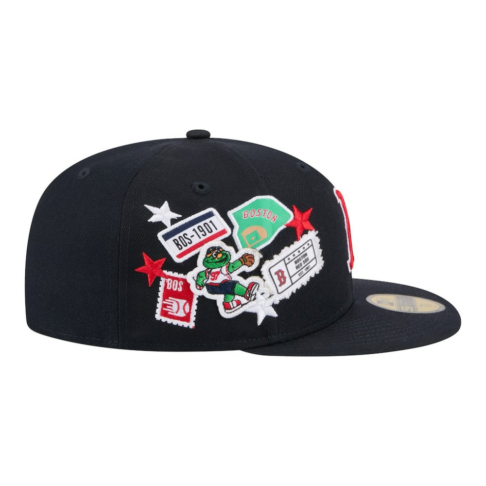 Boston Red Sox City Patch 59FIFTY Fitted Hat Navy | New Era