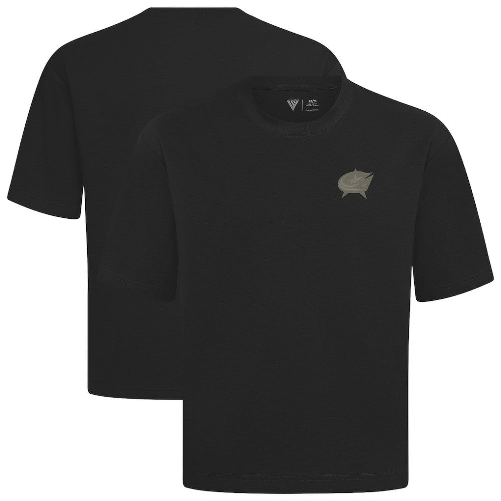 Columbus Blue Jackets Levelwear Copper Oversized Luxe Signature Knit T-Shirt Black