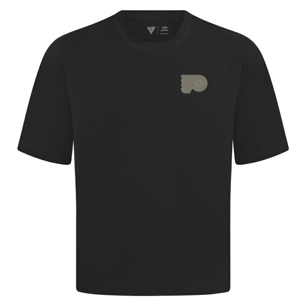 Philadelphia Flyers Levelwear Copper Oversized Luxe Signature Knit T-Shirt Black