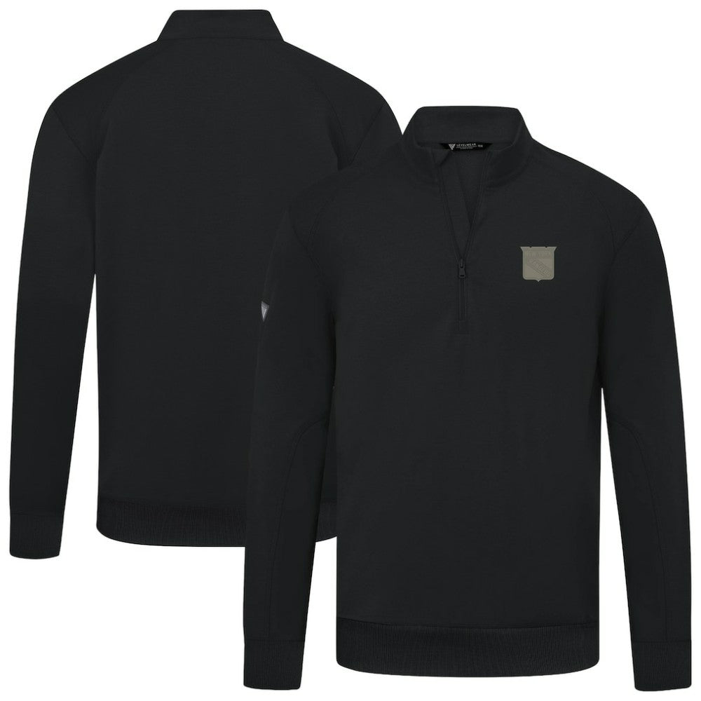 New York Rangers Levelwear Copper Upright Quarter-Zip Pullover Black