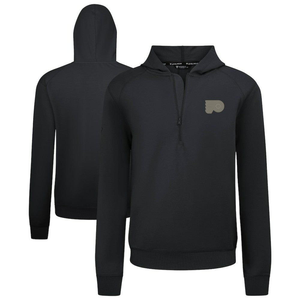 Philadelphia Flyers Levelwear Technic Quarter-Zip Pullover Hoodie Black