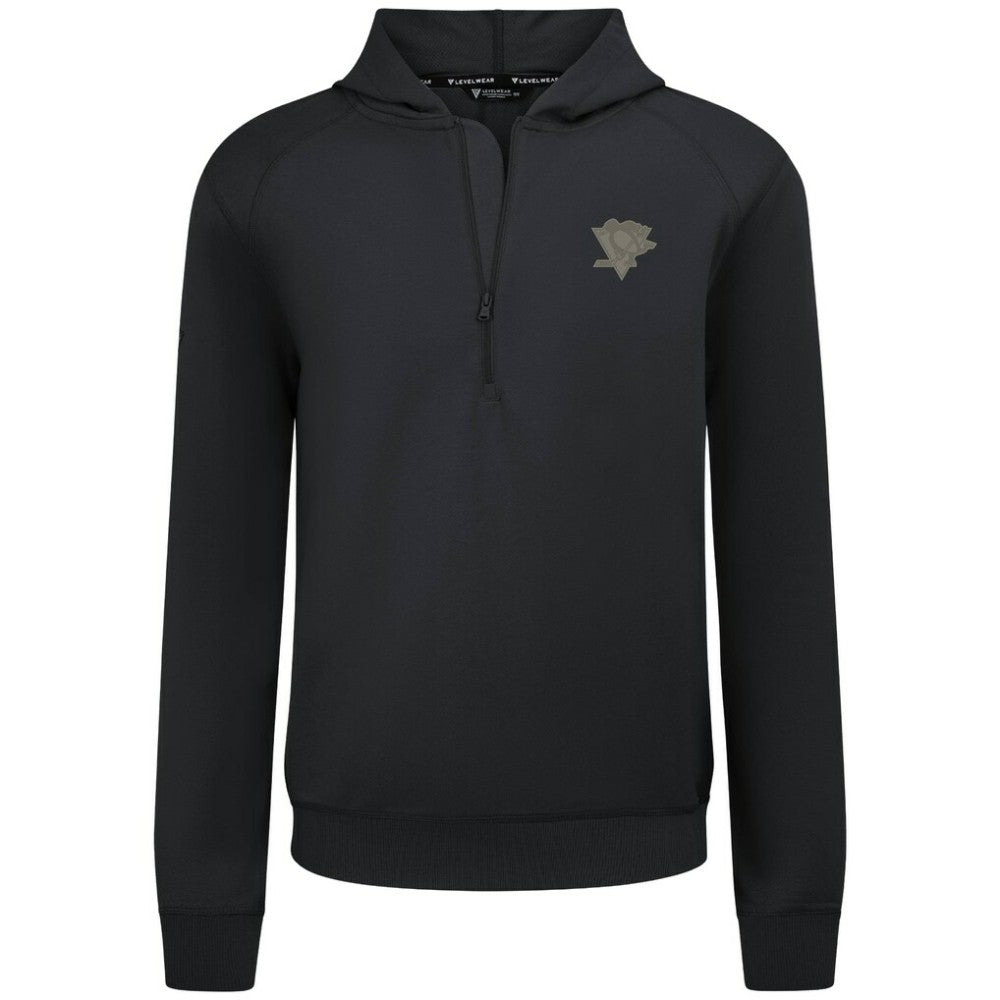 Pittsburgh Penguins Levelwear Technic Quarter-Zip Pullover Hoodie Black