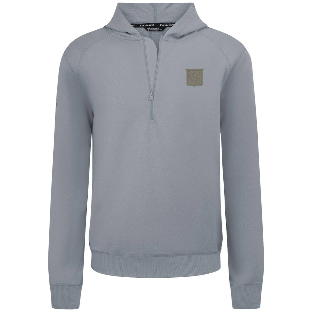 New York Rangers Levelwear Technic Quarter-Zip Pullover Hoodie Gray