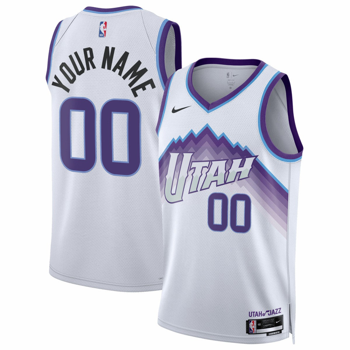 Utah Jazz Unisex Swingman Custom Jersey - Association Edition - White