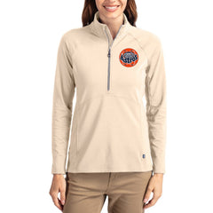 Houston Astros Cutter & Buck Women's Cooperstown Collection Adapt Eco Knit Stretch Half-Zip Pullover Tan