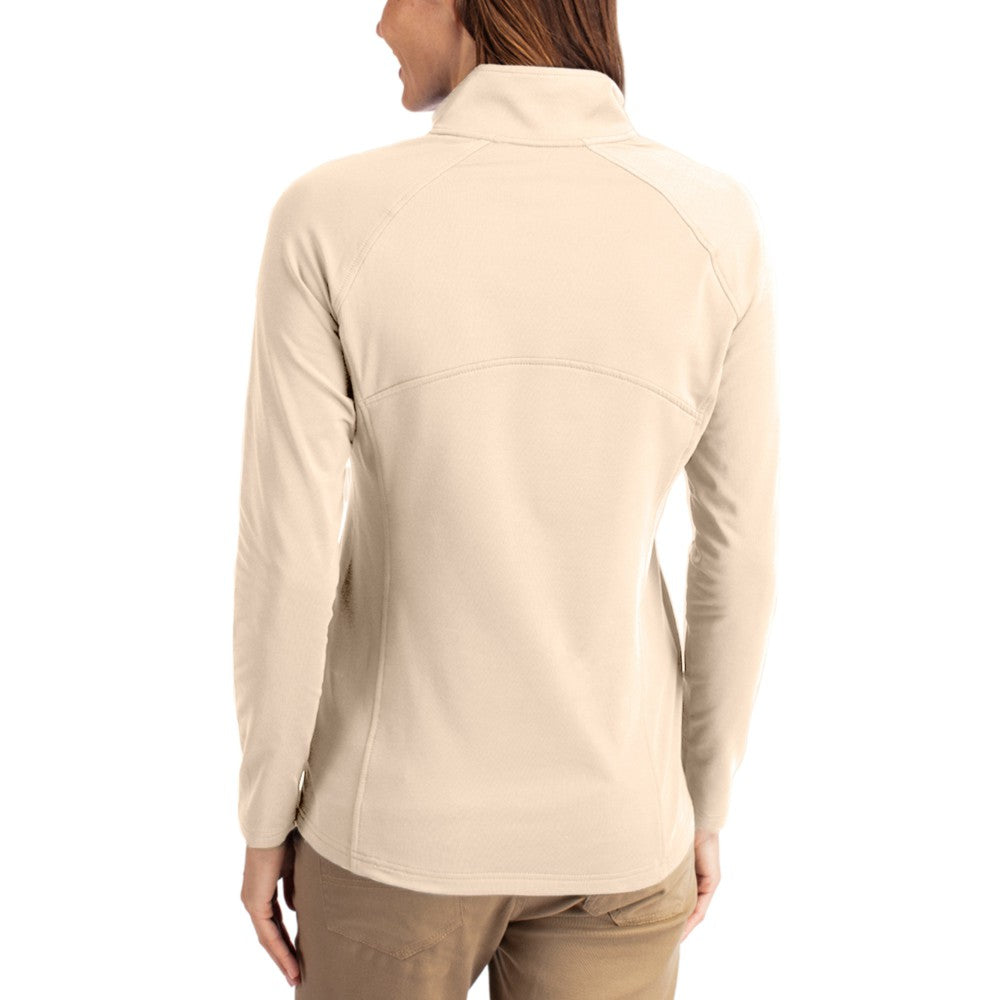 Kansas City Royals Cutter & Buck Women's Cooperstown Collection Adapt Eco Knit Stretch Half-Zip Pullover Tan