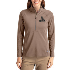 St. Louis Cardinals Cutter & Buck Women's Adapt Eco Knit Stretch Half-Zip Pullover Brown
