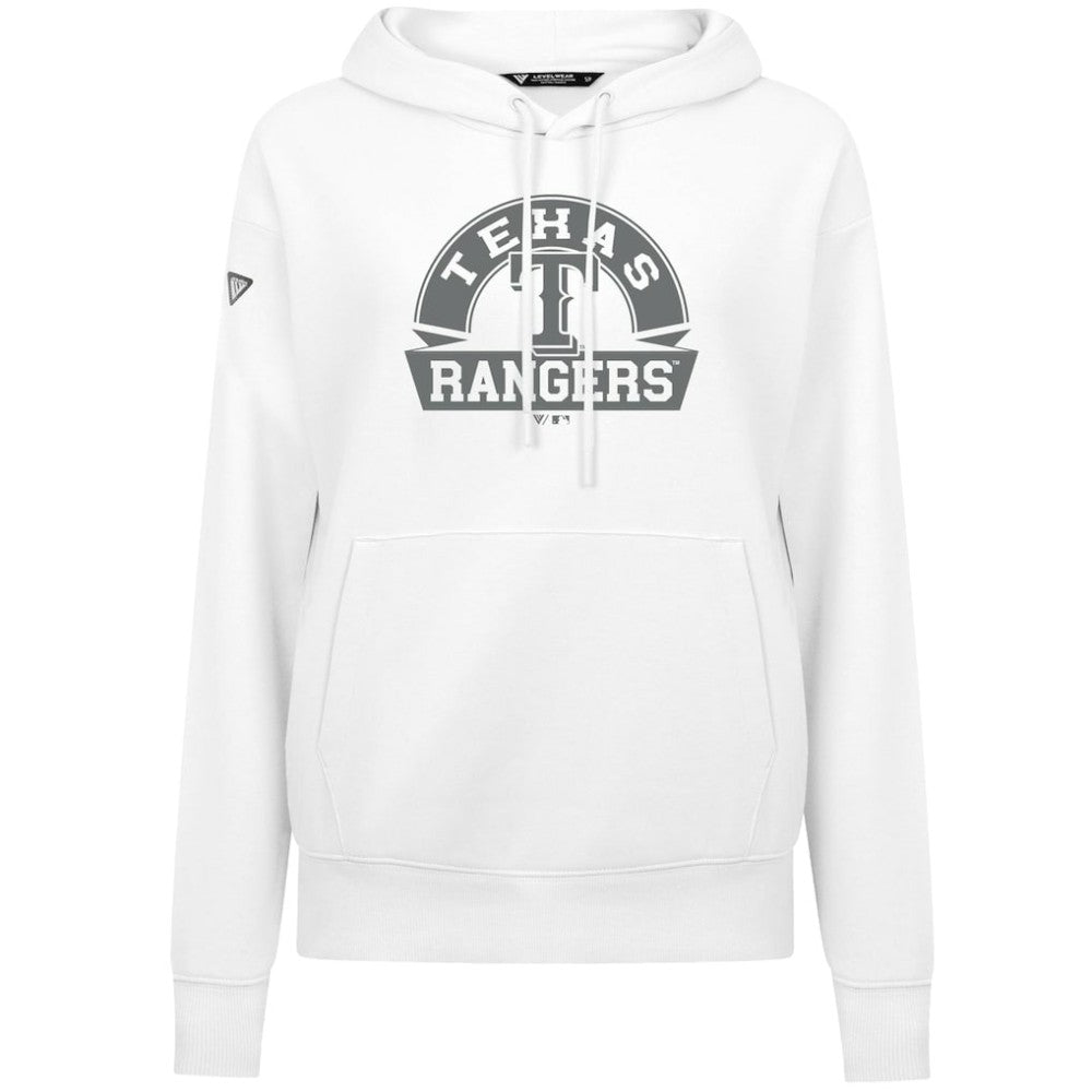 Texas Rangers Levelwear Women's Adorn Banner Arch Hoodie White
