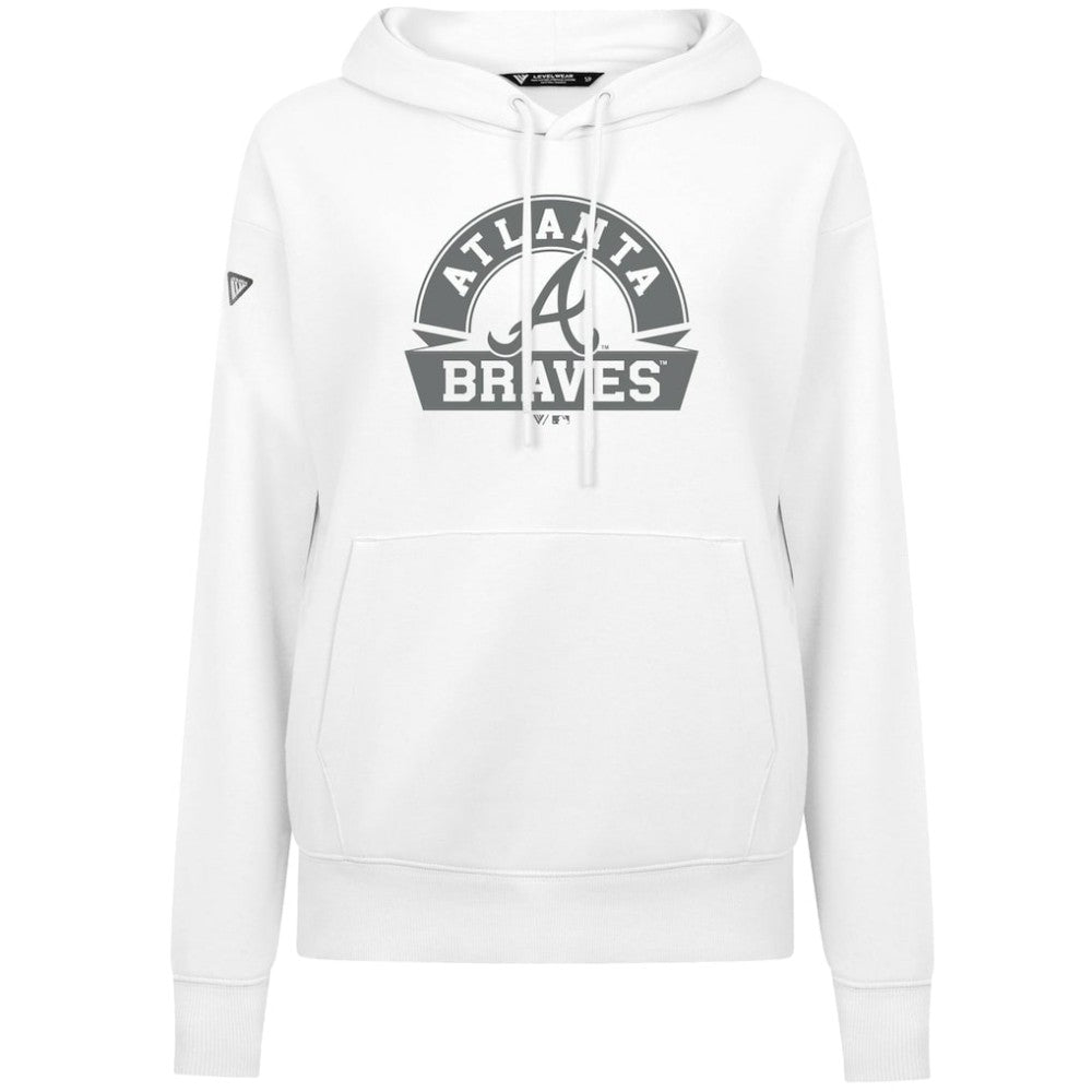 Atlanta Braves Levelwear Women's Adorn Banner Arch Hoodie White