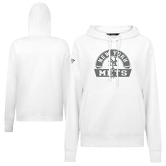 New York Mets Levelwear Women's Adorn Banner Arch Hoodie White