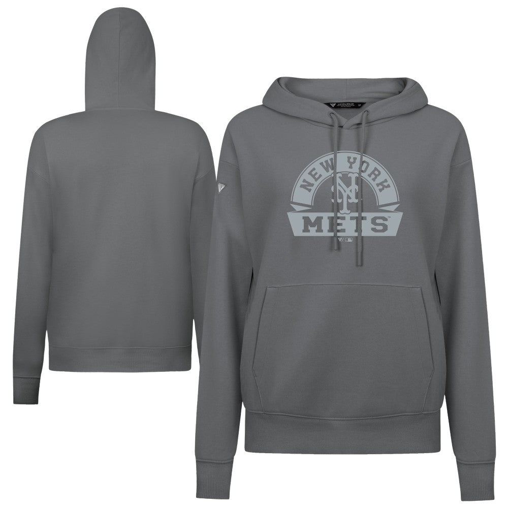 New York Mets Levelwear Women's Adorn Banner Arch Hoodie Stone