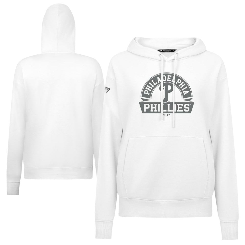Philadelphia Phillies Levelwear Women's Adorn Banner Arch Hoodie White