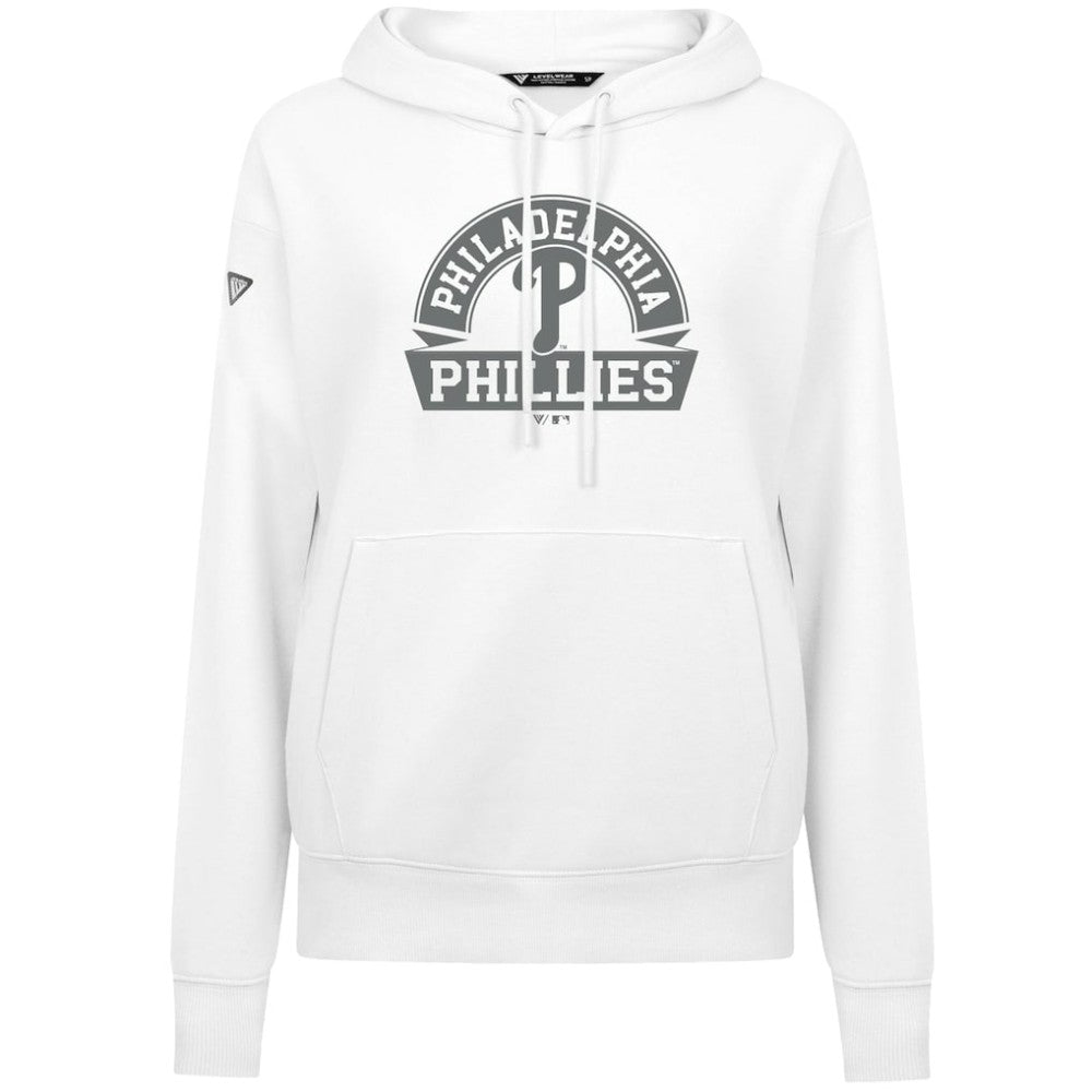 Philadelphia Phillies Levelwear Women's Adorn Banner Arch Hoodie White