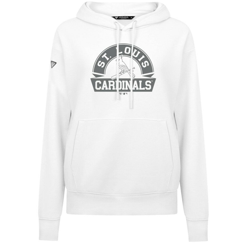 St. Louis Cardinals Levelwear Women's Adorn Banner Arch Hoodie White