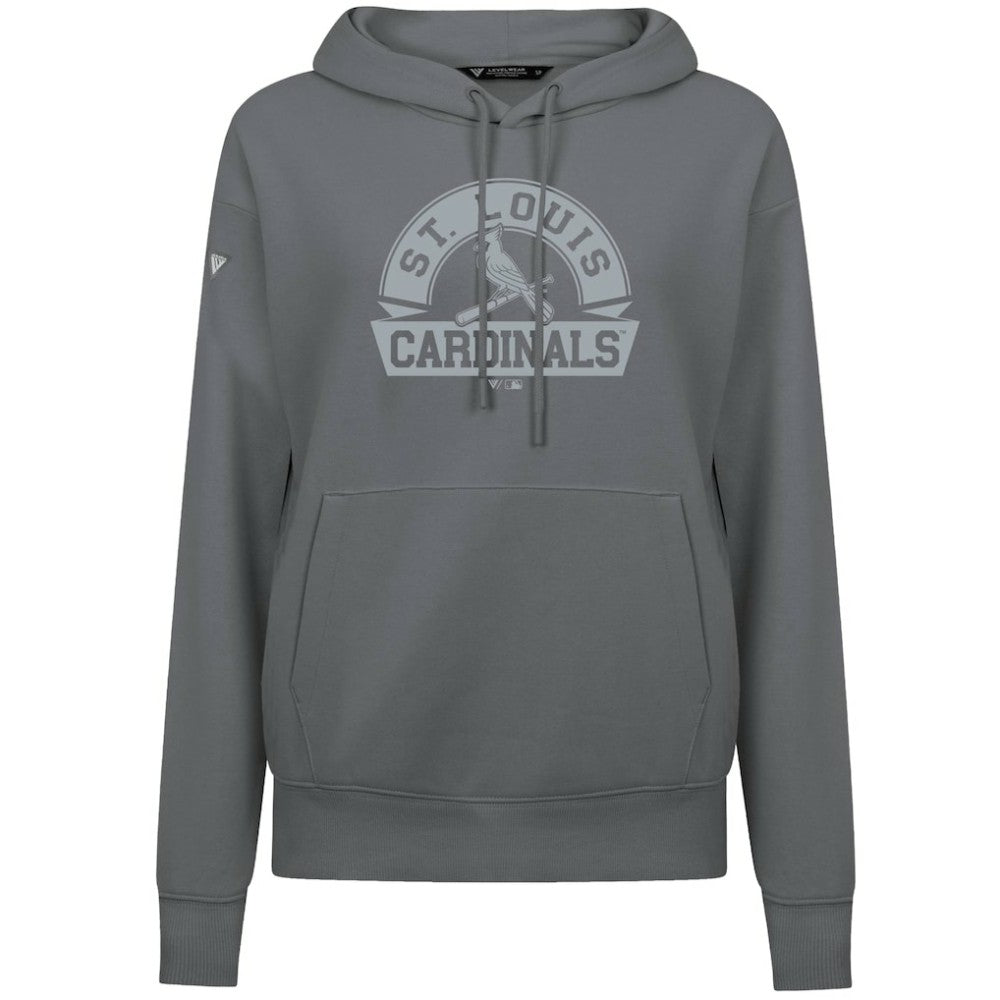 St. Louis Cardinals Levelwear Women's Adorn Banner Arch Hoodie Stone
