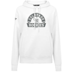 Colorado Rockies Levelwear Women's Adorn Banner Arch Hoodie White