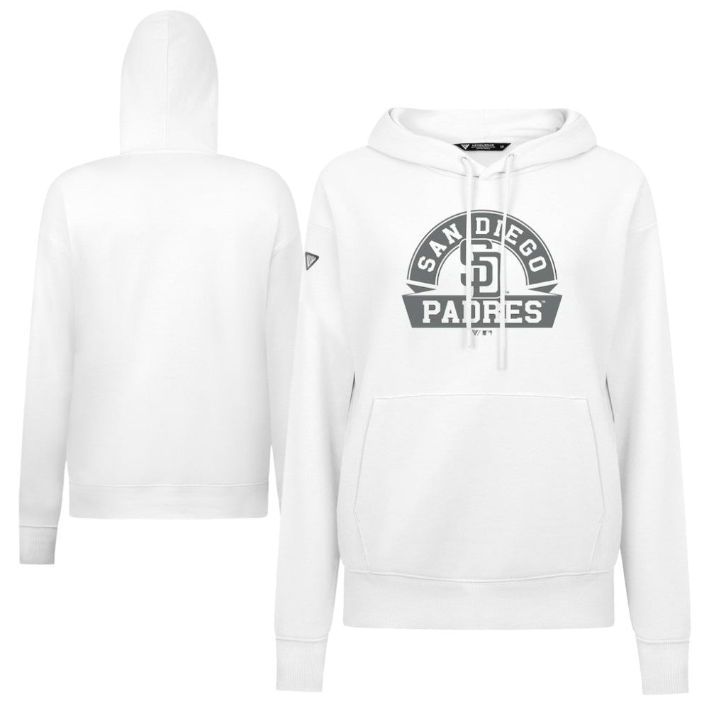 San Diego Padres Levelwear Women's Adorn Banner Arch Hoodie White