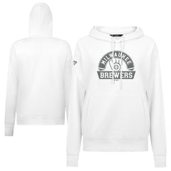 Milwaukee Brewers Levelwear Women's Adorn Banner Arch Hoodie White