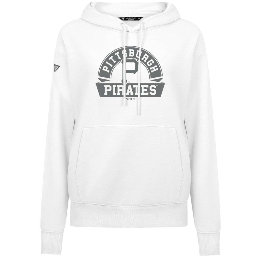 Pittsburgh Pirates Levelwear Women's Adorn Banner Arch Hoodie White