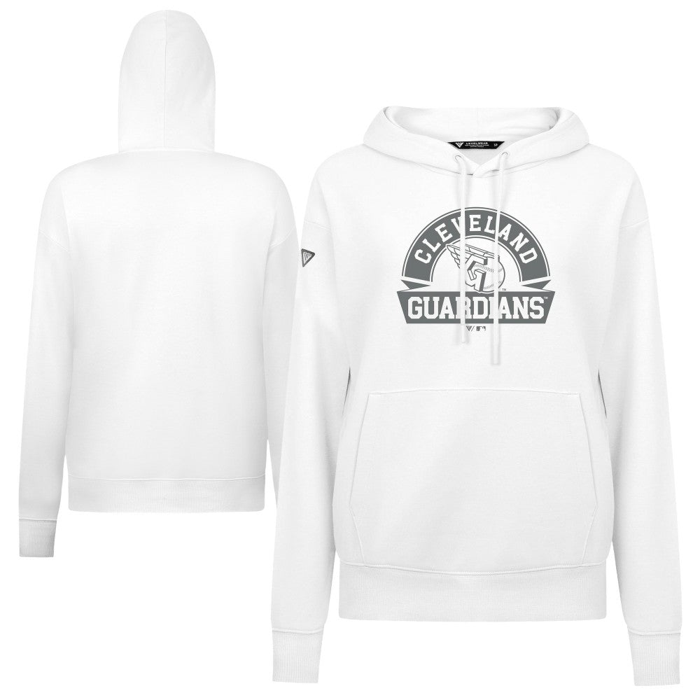 Cleveland Guardians Levelwear Women's Adorn Banner Arch Hoodie White