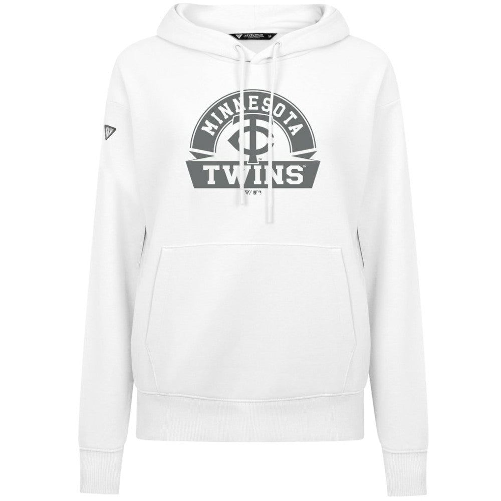 Minnesota Twins Levelwear Women's Adorn Banner Arch Hoodie White