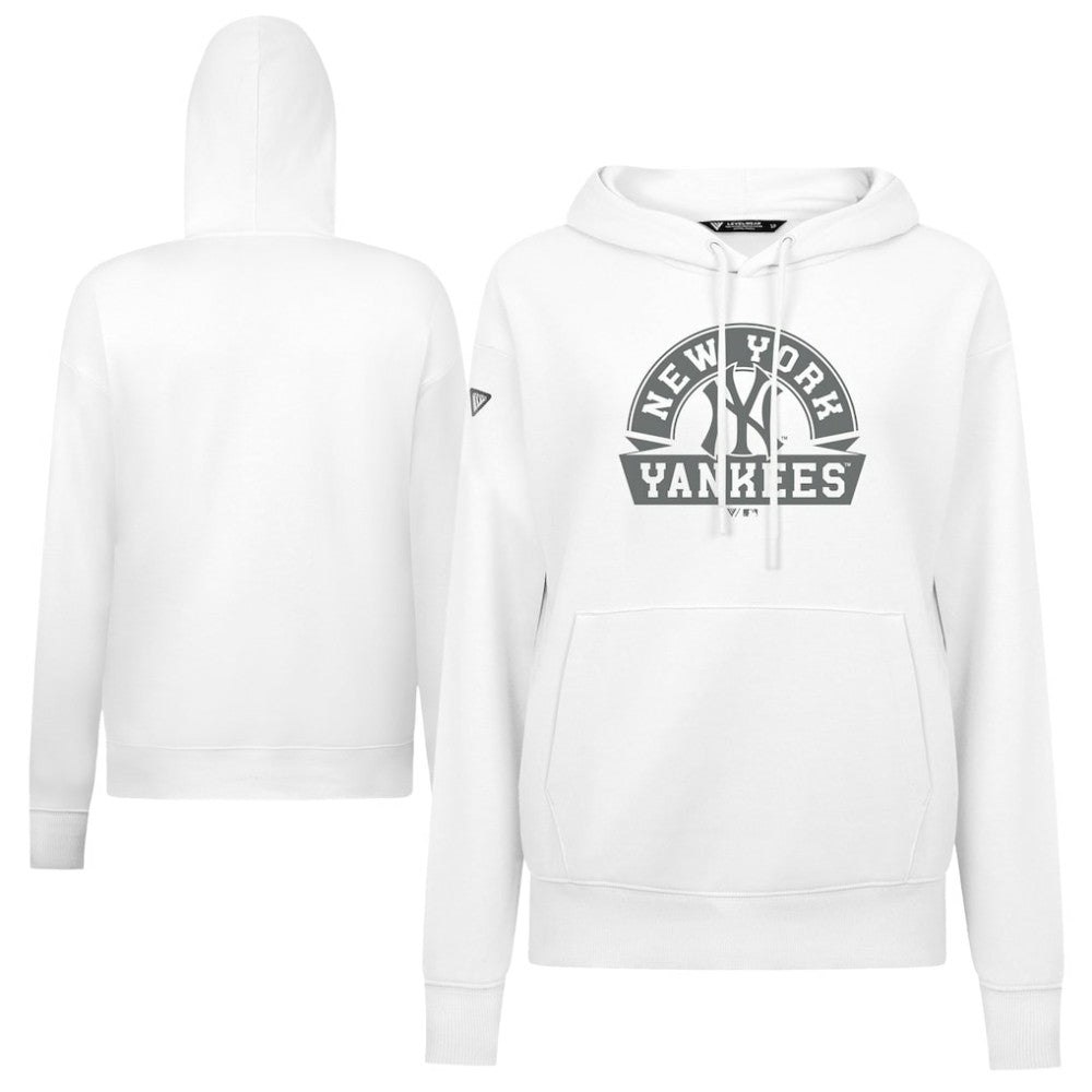 New York Yankees Levelwear Women's Adorn Banner Arch Hoodie White