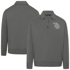 Tampa Bay Rays Levelwear Women's Canmore Chenille Logo Quarter-Zip Top Stone