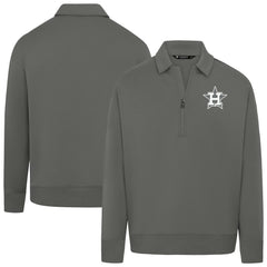 Houston Astros Levelwear Women's Canmore Chenille Logo Quarter-Zip Top Stone