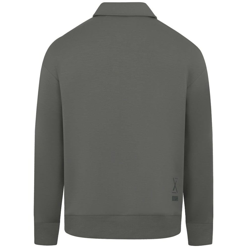 Chicago Cubs Levelwear Women's Canmore Chenille Logo Quarter-Zip Top Stone