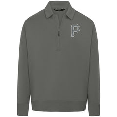 Pittsburgh Pirates Levelwear Women's Canmore Chenille Logo Quarter-Zip Top Stone