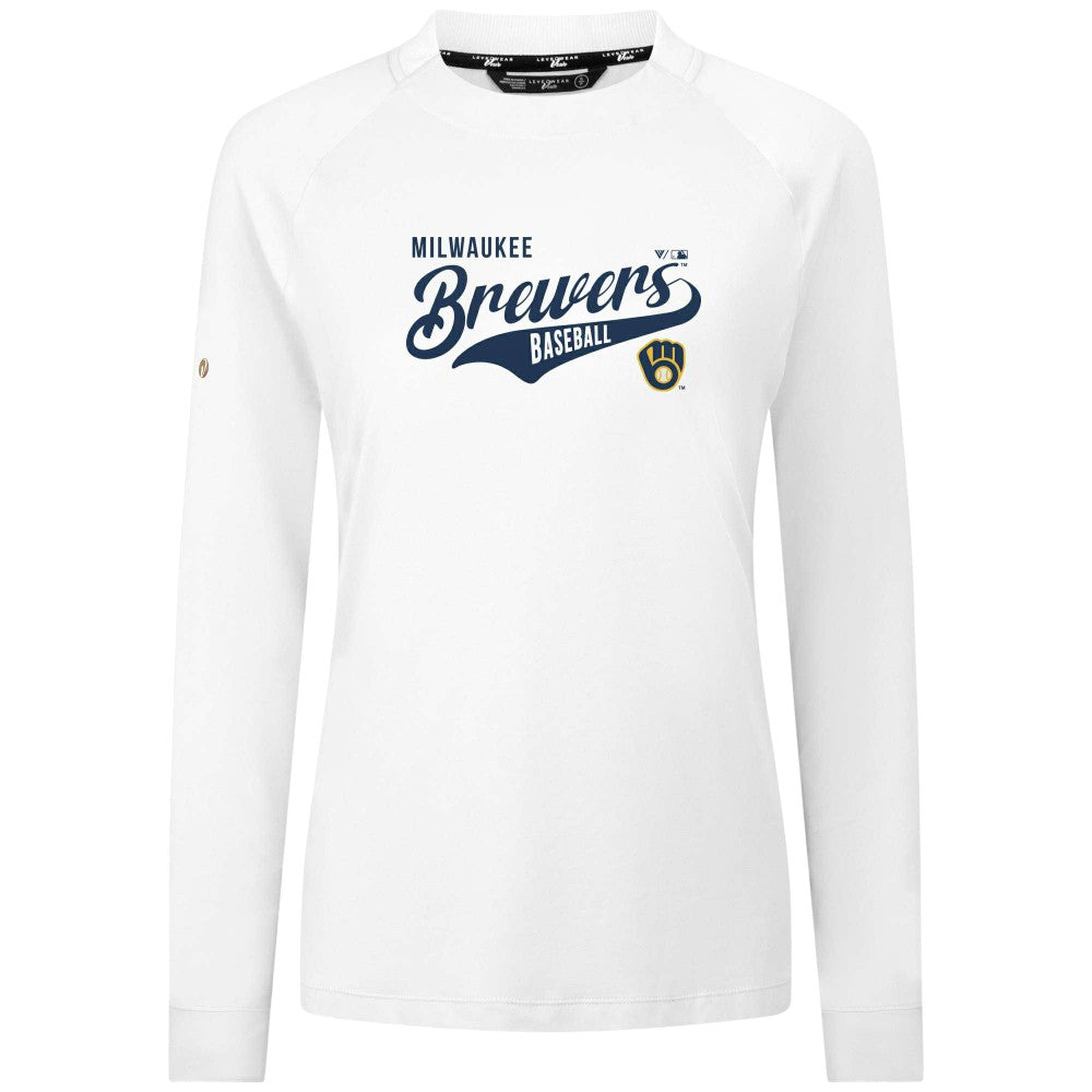 Milwaukee Brewers Levelwear Women's Slender Glide T-Shirt White