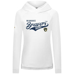 Milwaukee Brewers Levelwear Women's Slender Glide Raglan Hoodie White