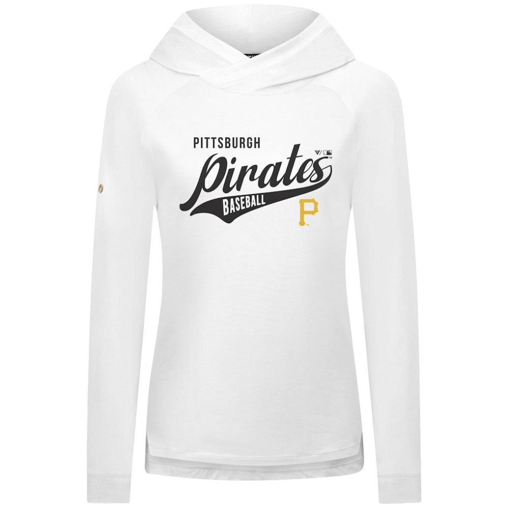 Pittsburgh Pirates Levelwear Women's Slender Glide Raglan Hoodie White