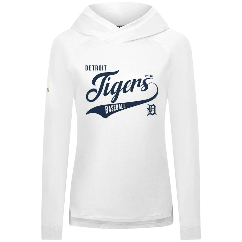 Detroit Tigers Levelwear Women's Slender Glide Raglan Hoodie White