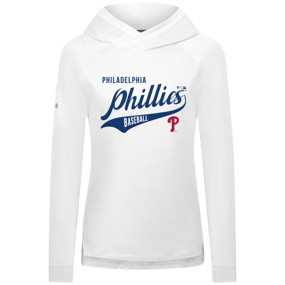 Philadelphia Phillies Levelwear Women's Slender Glide Raglan Hoodie White