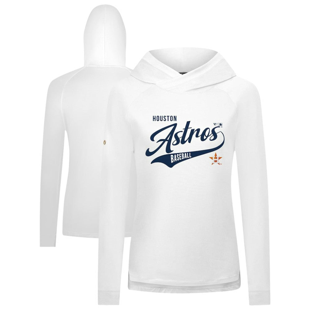 Houston Astros Levelwear Women's Slender Glide Raglan Hoodie White