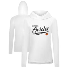 Baltimore Orioles Levelwear Women's Slender Glide Raglan Hoodie White