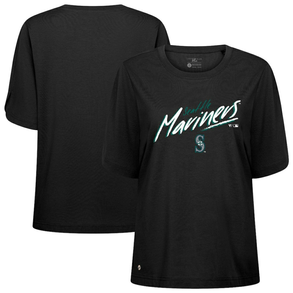 Seattle Mariners Levelwear Women's Bloom Sizzle T-Shirt Black