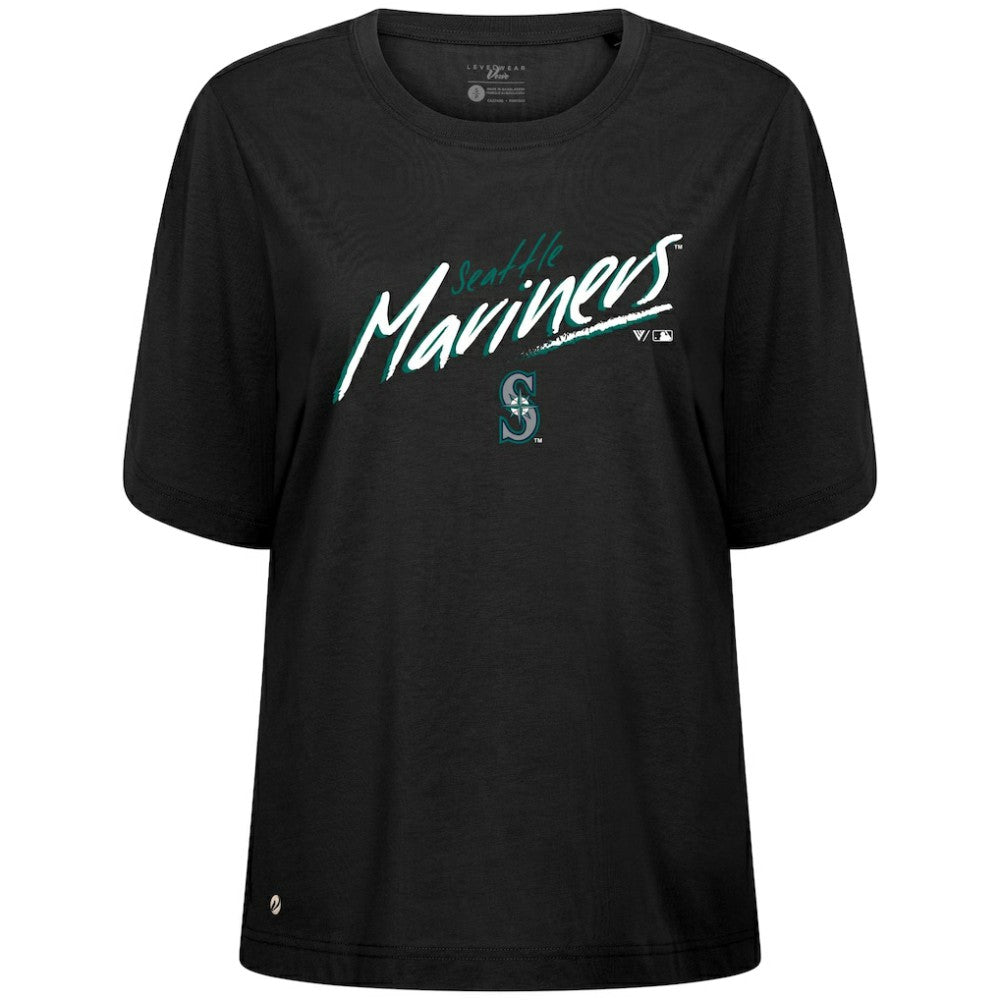 Seattle Mariners Levelwear Women's Bloom Sizzle T-Shirt Black