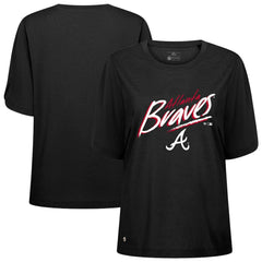 Atlanta Braves Levelwear Women's Bloom Sizzle T-Shirt Black
