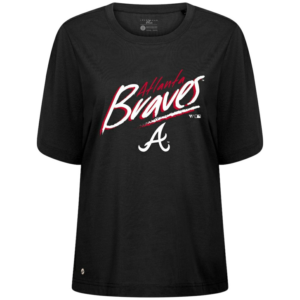 Atlanta Braves Levelwear Women's Bloom Sizzle T-Shirt Black